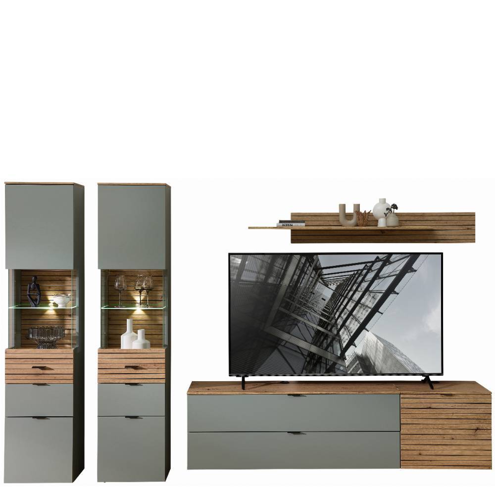 TV Wohnwand Möbelset - Halimi (fünfteilig)