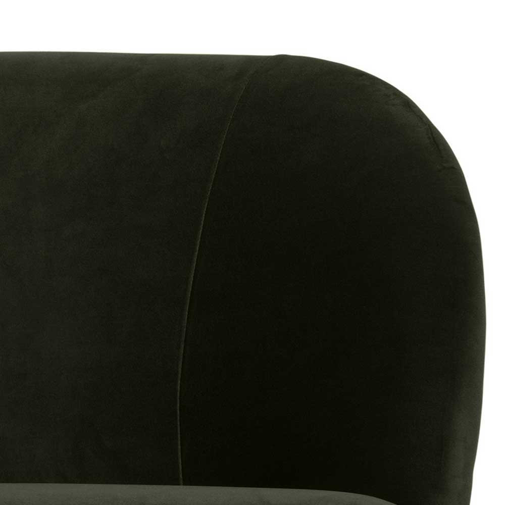 Lounge Sessel in Dunkelgrün Samt - Arletta