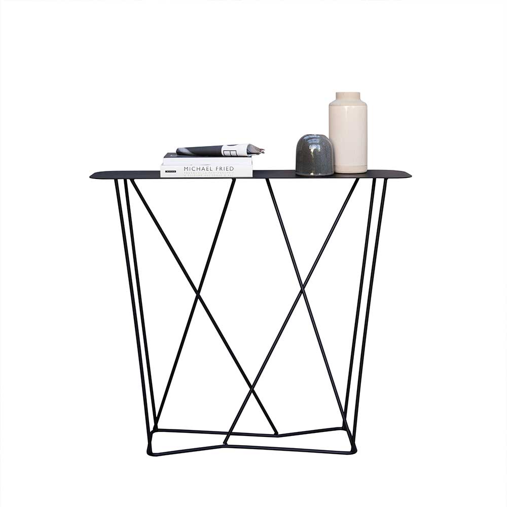 Design Konsolentisch aus Stahl in Schwarz - Skadiva