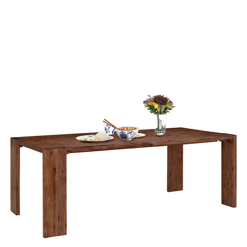 Massivholz Esszimmertisch aus Akazie Braun - Work