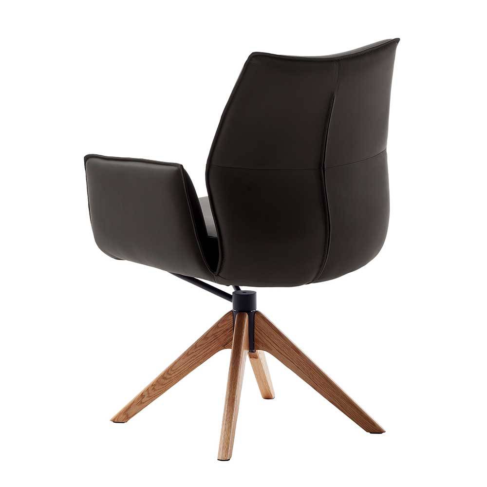 Leder Tischsessel mit Taschenfederkern - Zarodrana (2er Set)