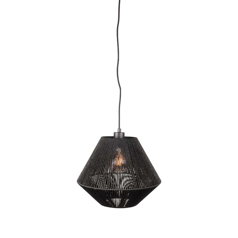 Hängeleuchte mit Jute Schirm in Diamant Form - Pandau