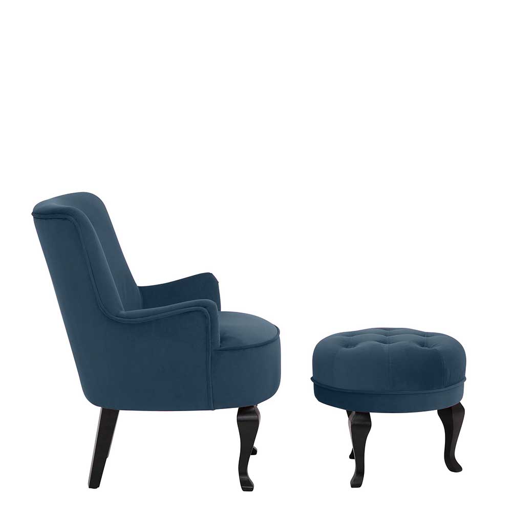 Vintage Polstersessel & Hocker - Akper (zweiteilig)