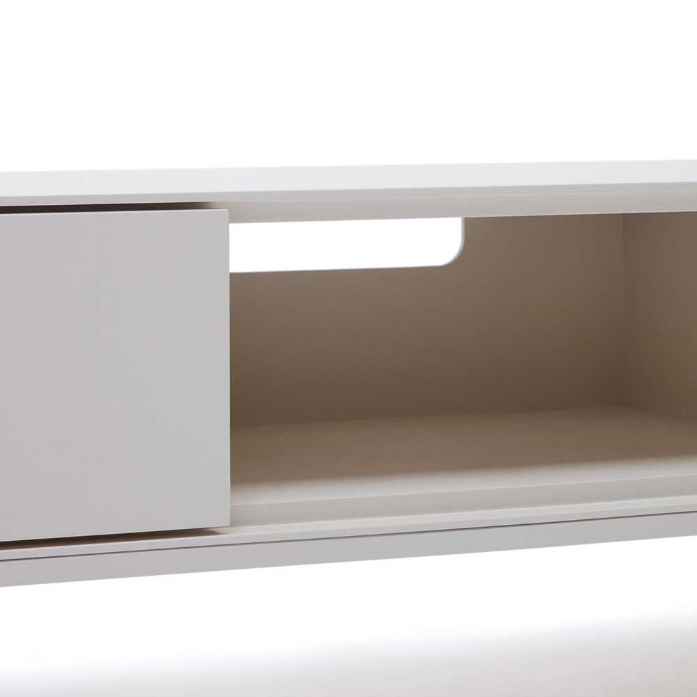 Weißes TV Lowboard mit drei Schubladen & Fach - Dresconio