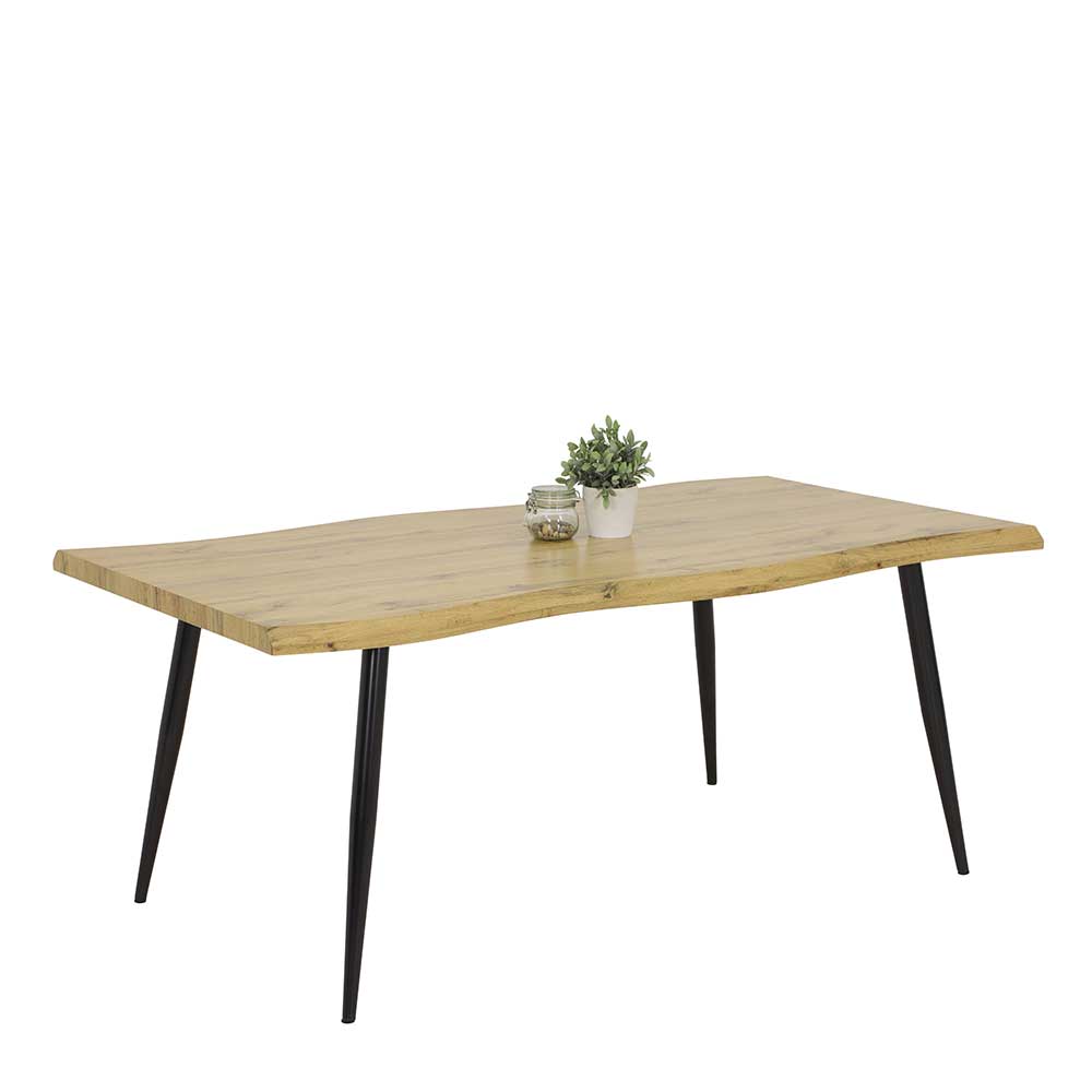 180x100 cm Tisch in Wildeiche mit Baumkante NB - Tracy