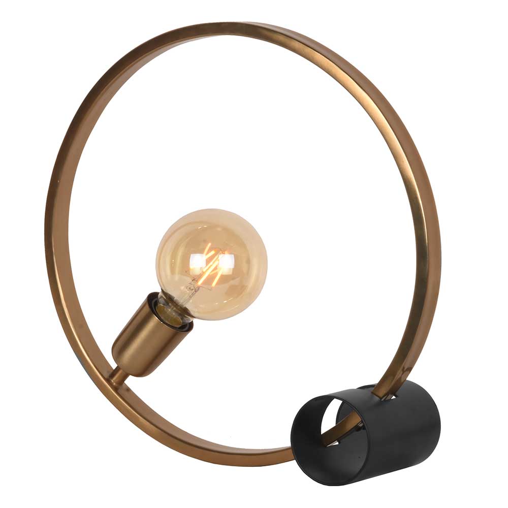 Ringförmige Tischlampe in Gold & Schwarz - Tobago