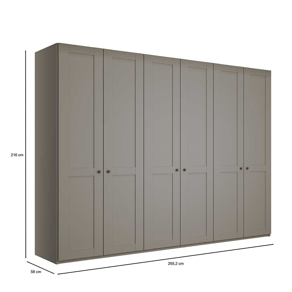 6-türiger Kleiderschrank in Hellgrau - Ridonna