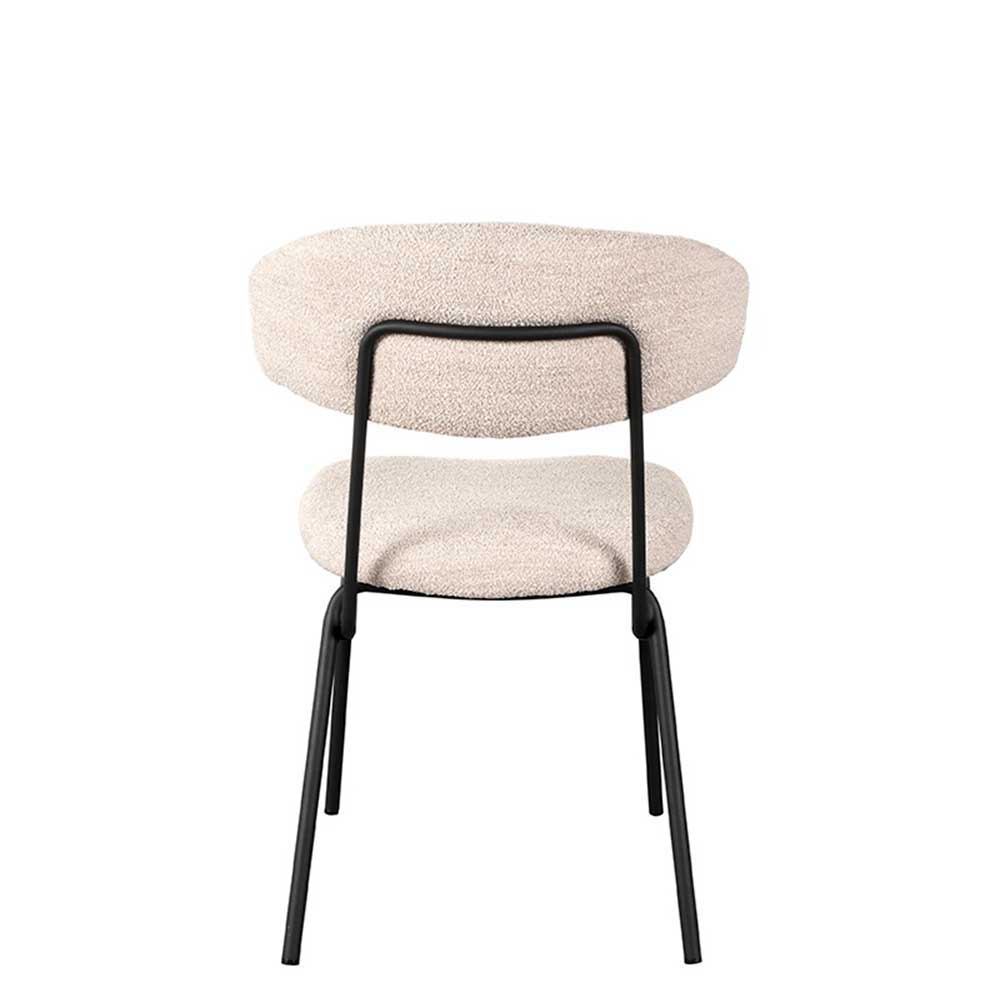 Boucle Polsterstuhl in Beigegrau - Flair (2er Set)