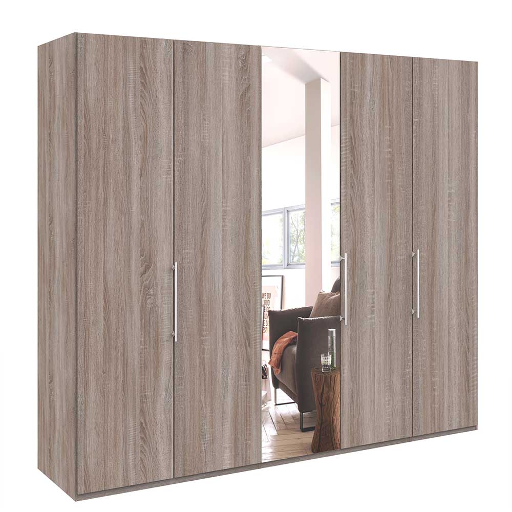 Spiegel Kleiderschrank in Holz-Nachbildung - Crenba