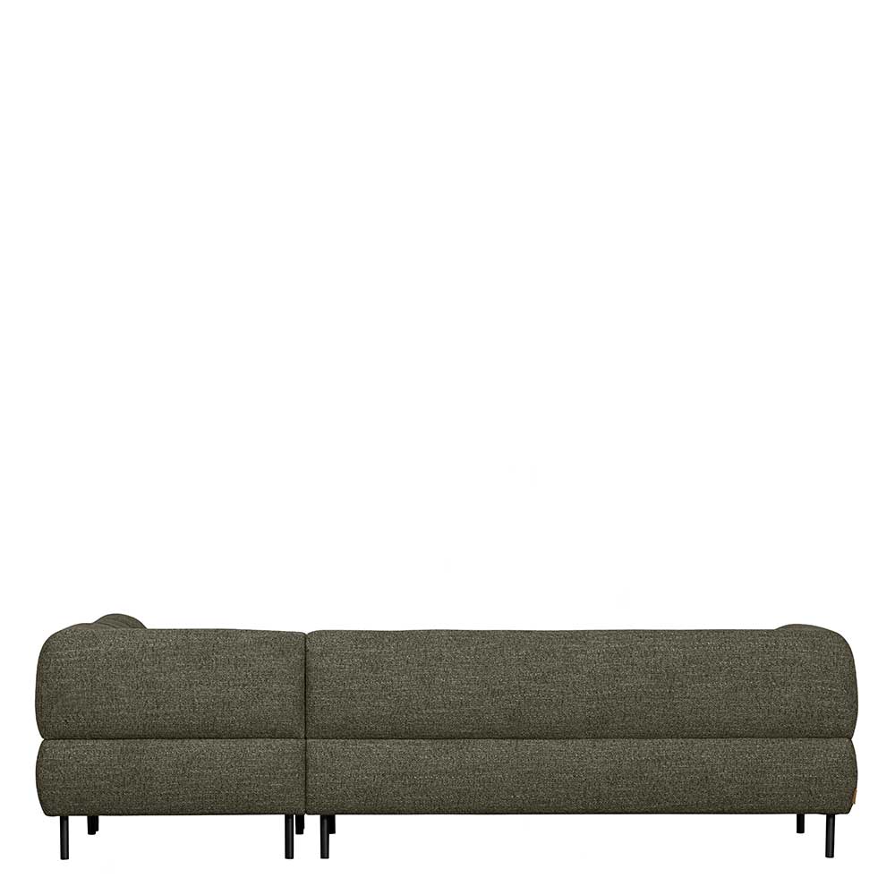 L Sofa aus Strukturstoff in Dunkelgrün - Teresia
