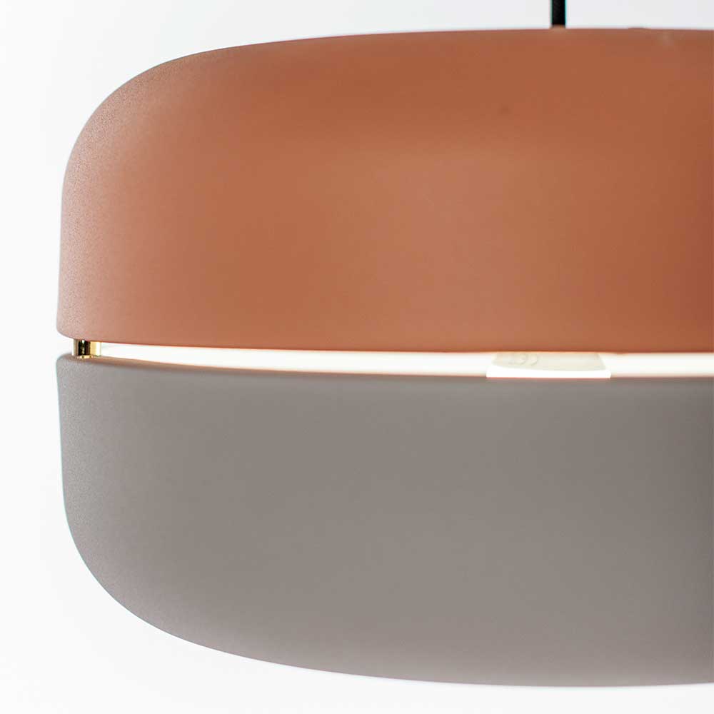 Scandi Chic Hängelampe in Rosa & Grau - Longos