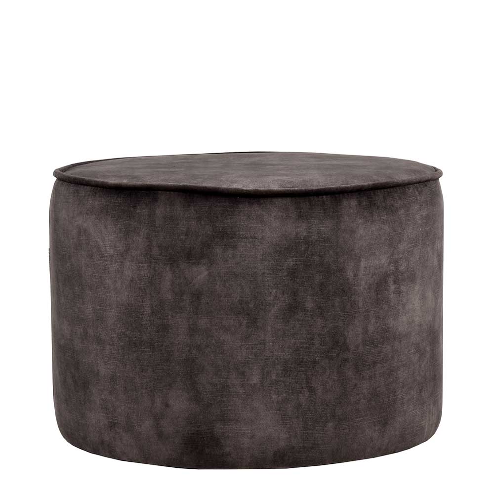 Sitzhocker Pouf in Anthrazit Velours - Eradis