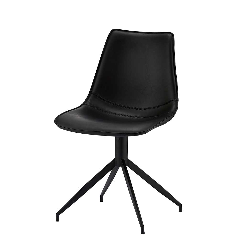 Drehbares Küchenstuhl-Set in Schwarz - Pravoria (2er Set)