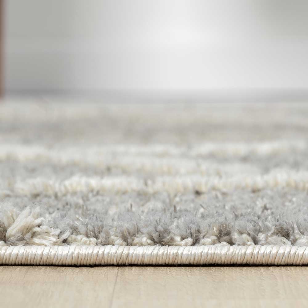 Teppich mit Fransen in Beige & Grau - Fulivia