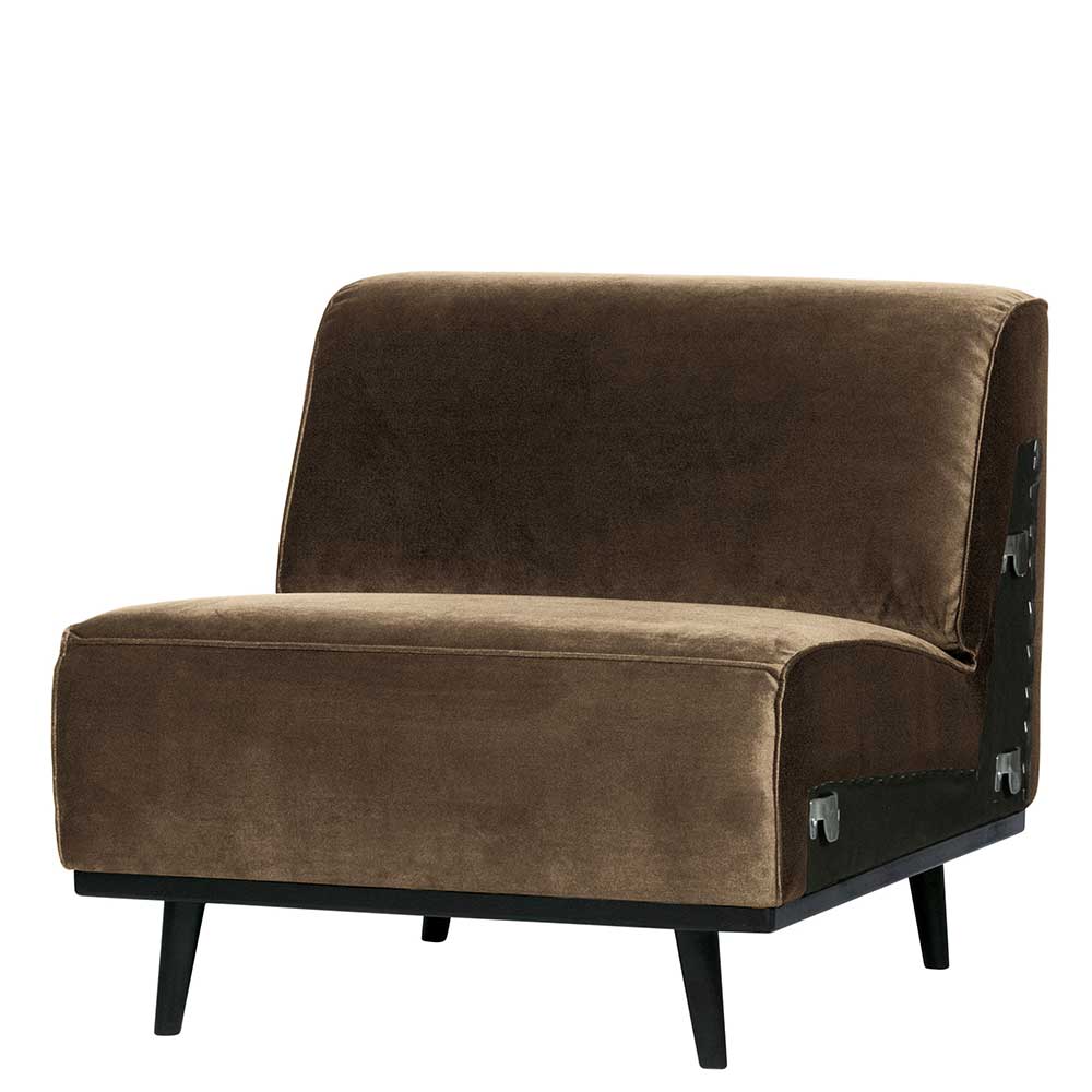 Federkern Sofamodul in Taupe Samtbezug - Cressedia