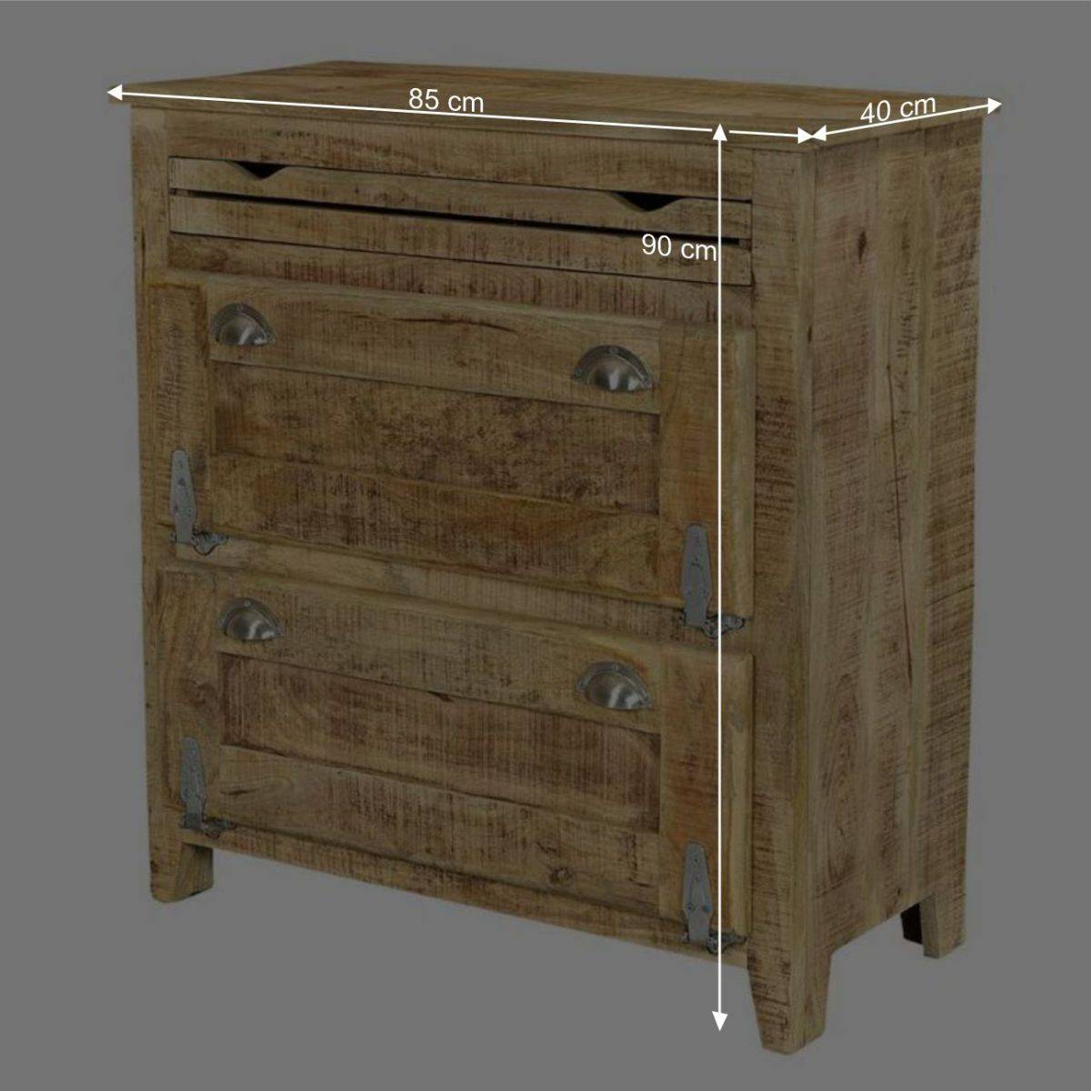Shabby Design Schuhschrank mit 2 Klappen - Suennas