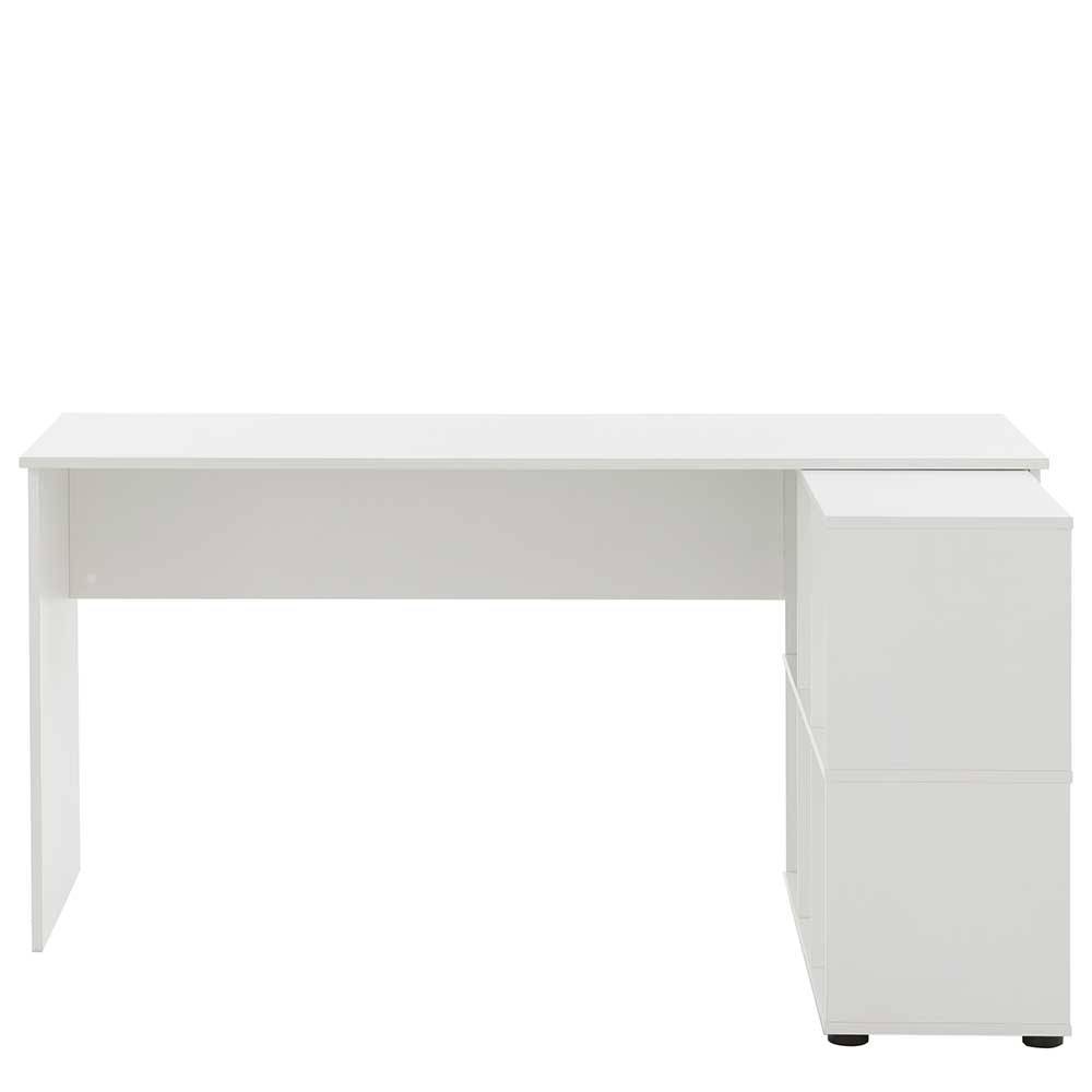 Weißer Winkel Schreibtisch mit Regal - Empire