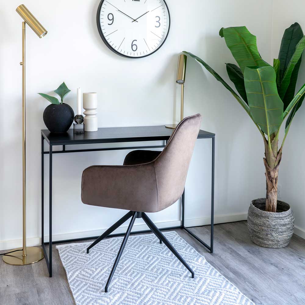 Samt Tischsessel in Taupe - Chiron