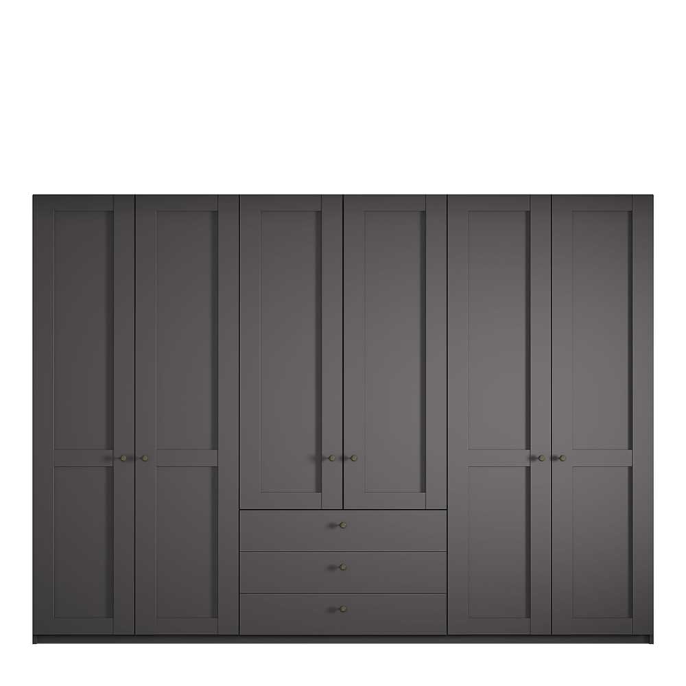 300 cm Kombi-Kleiderschrank in Dunkelgrau - Mataram