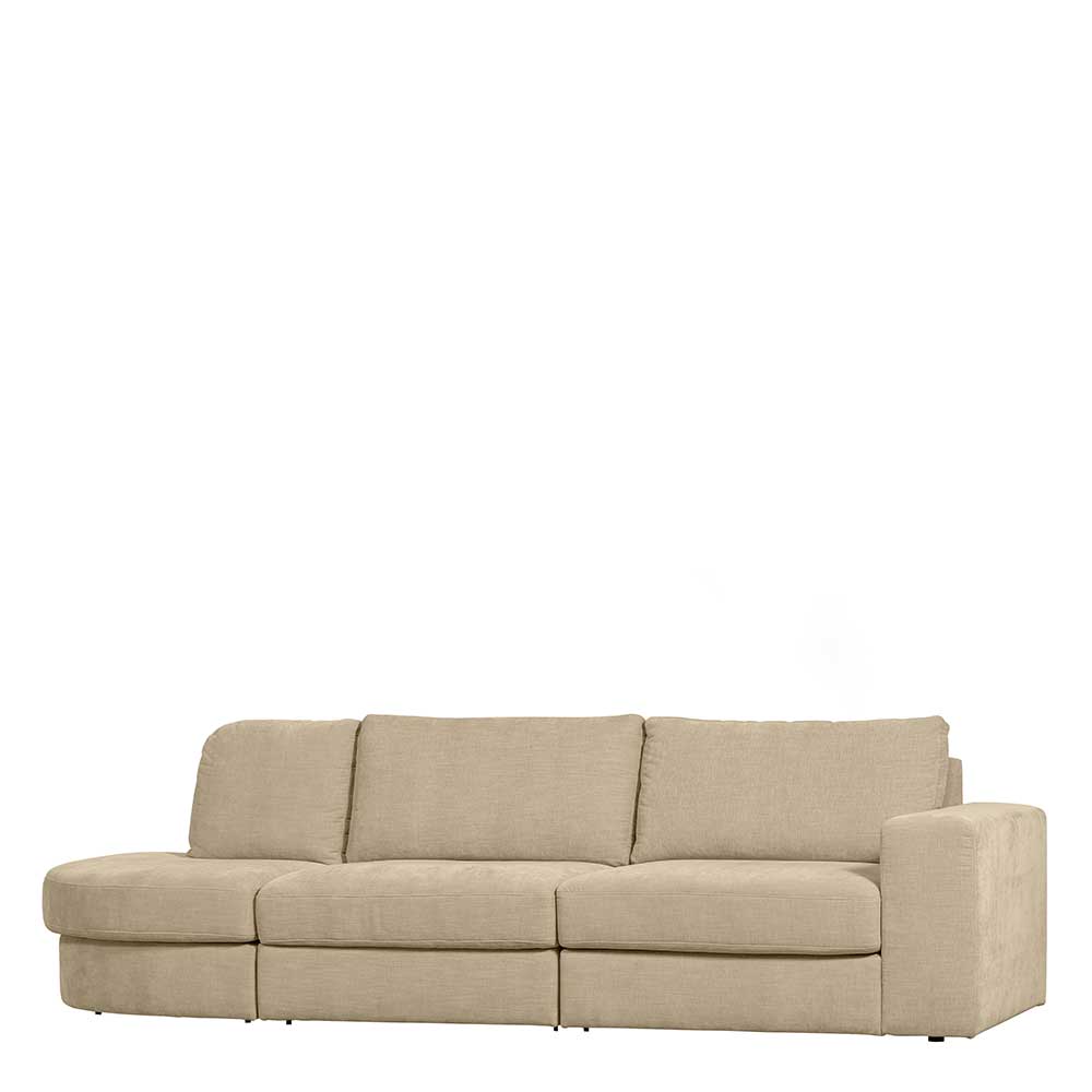 Wohnzimmercouch in Beige Stoffbezug - Alveria