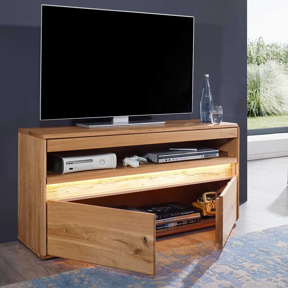 Beleuchtetes TV Element aus massiver Wildeiche - Acmida