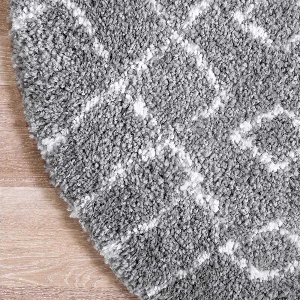 Teppich mit 150 cm Durchmesser in Grau & Creme - Ossana