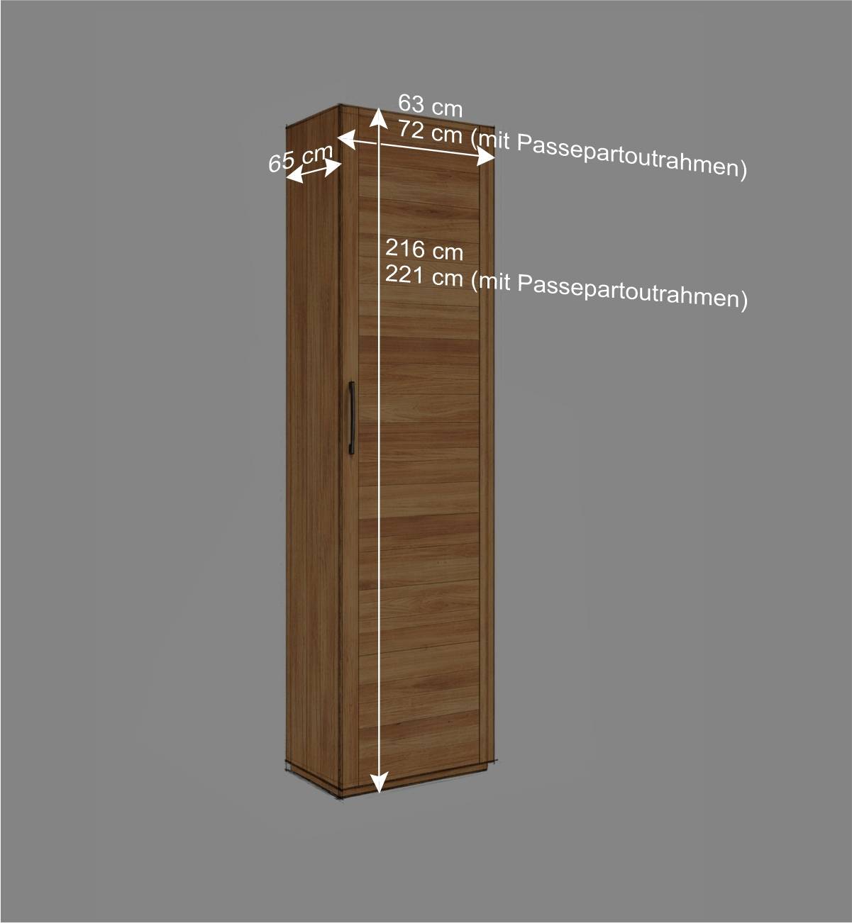 Schlafzimmerschrank eintürig aus Massivholz - Zaisan