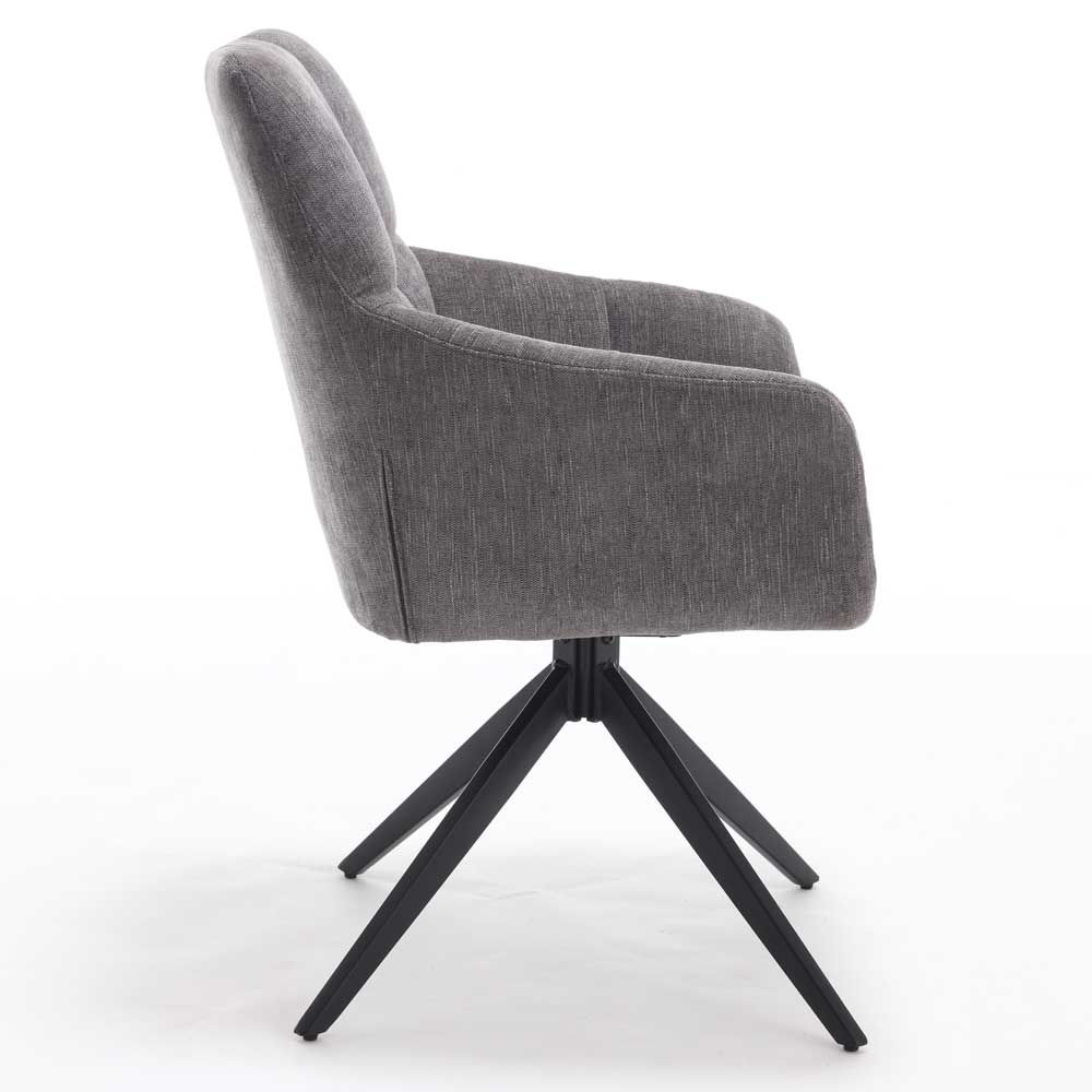 Esstischsessel in Grau Strukturstoff - Gicanta (2er Set)