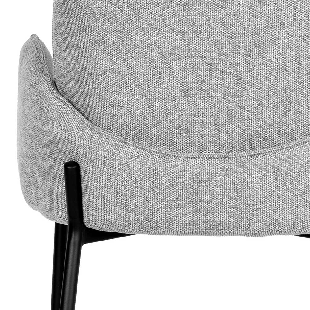 Barstuhl in Grau Strukturstoff - Laviette (2er Set)