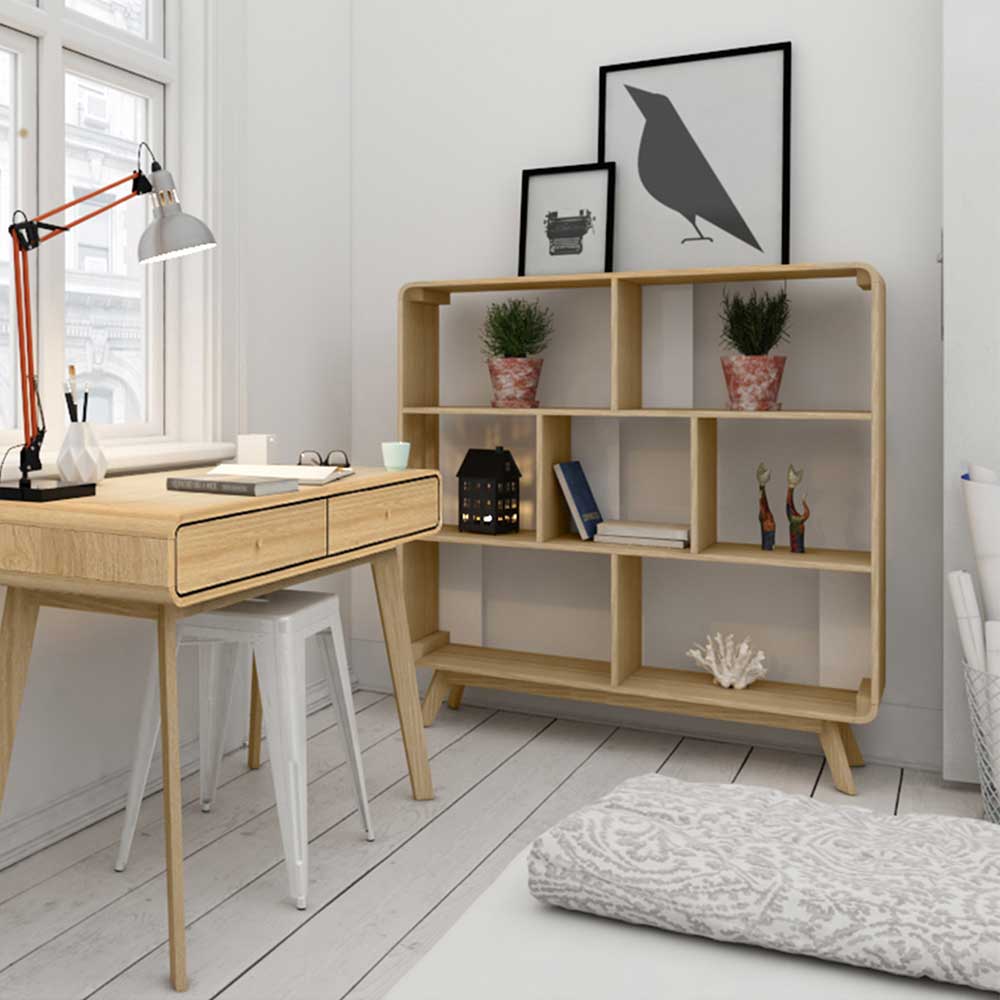 122x126x29 Scandi Standregal in Natur - Jendren