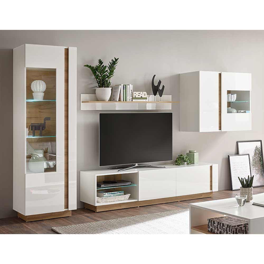 TV Scandi Wohnwand Set - Myrda (vierteilig)