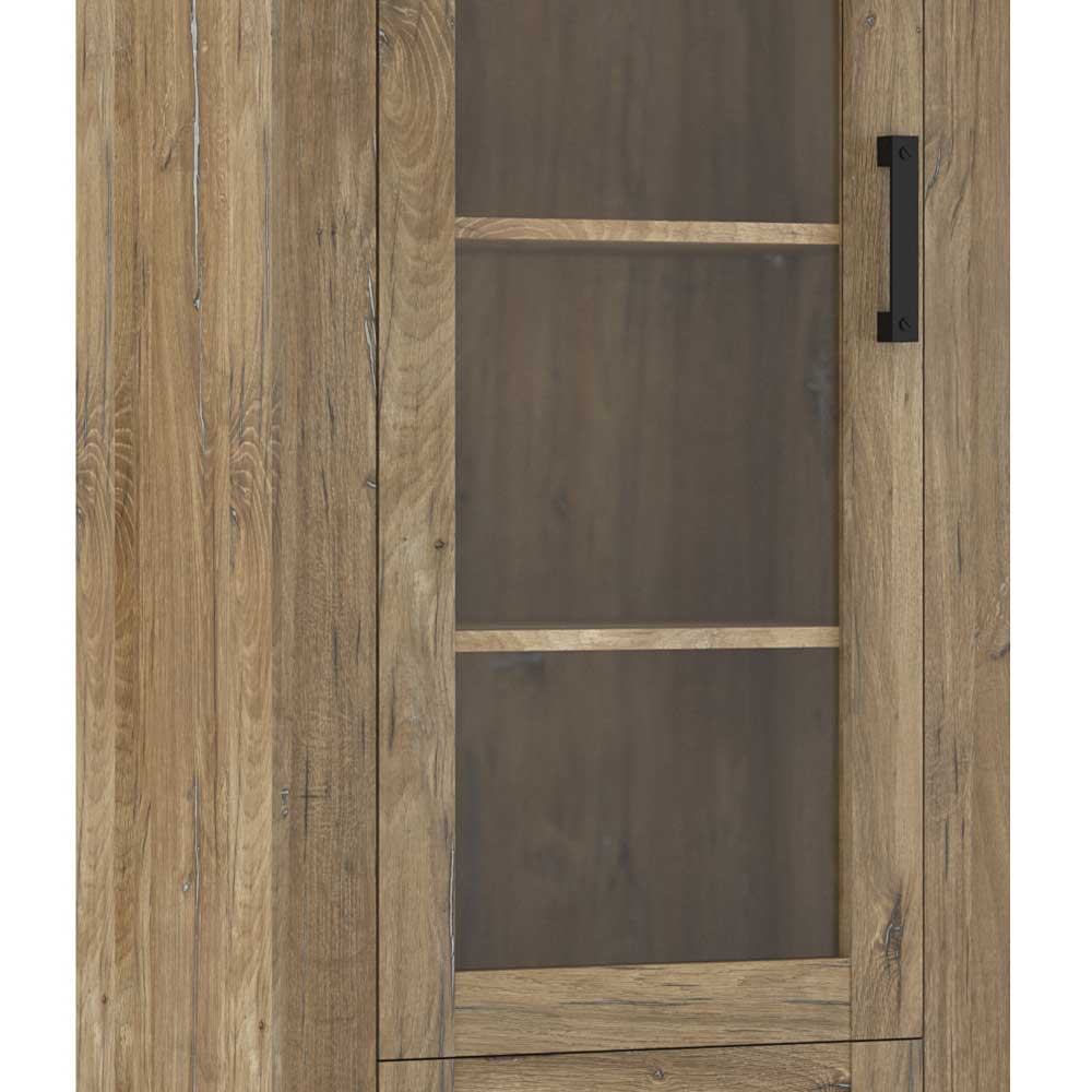 65x200x40 2-türige Vitrine in Eiche Dunkel - Fanos
