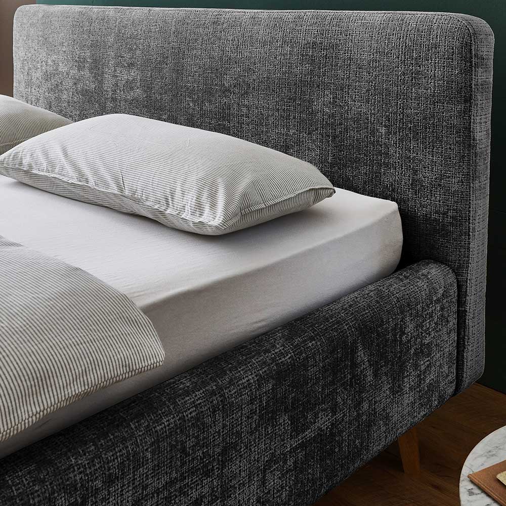 Boucle Stauraumbett in Anthrazit - Seen