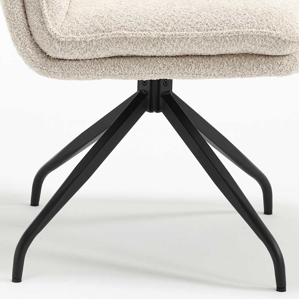 Boucle Drehstuhl in Creme - Rocono