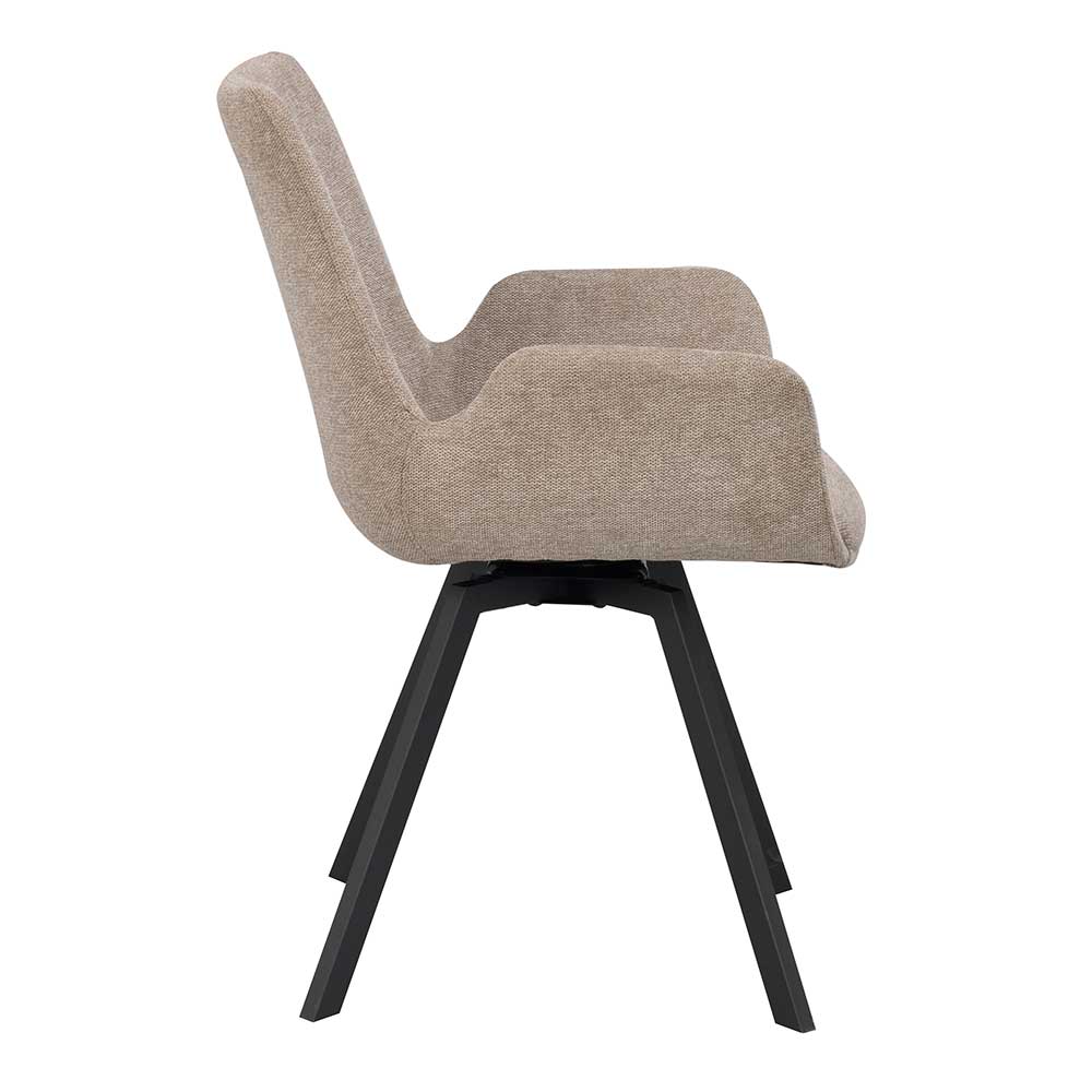 Skandi Stühle in Beige & Schwarz - Pacifigo (2er Set)