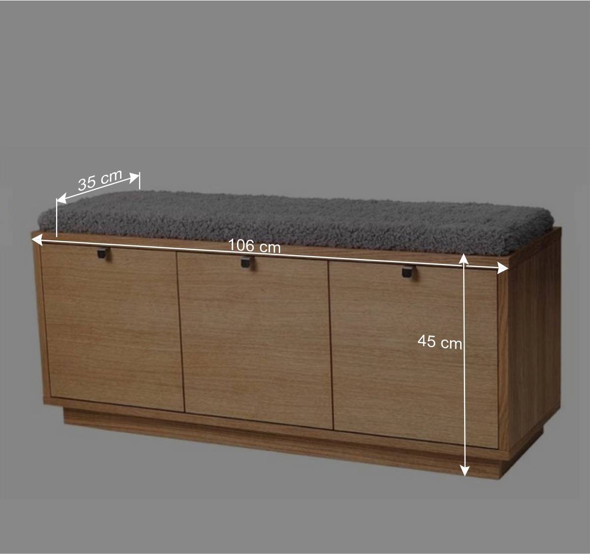 Garderobenbank Helvana mit Eiche furniert
