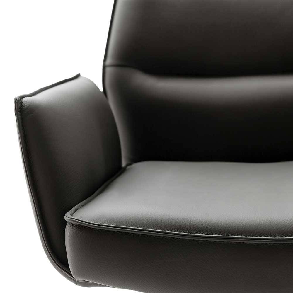 Leder Tischsessel mit Taschenfederkern - Zarodrana (2er Set)