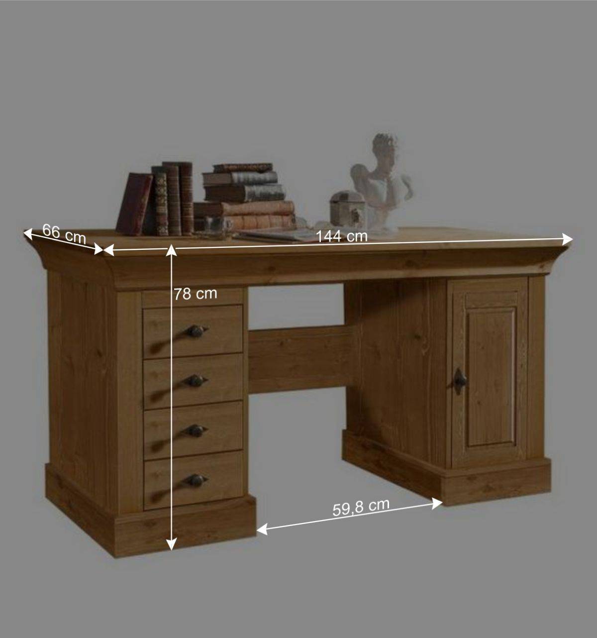 Schreibtisch Piatra aus Kiefer teilmassiv gelaugt und geölt