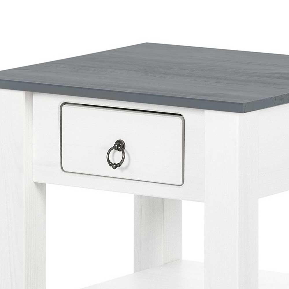 50x45x50 Landhaus Couchtisch mit Schublade - Dyofora