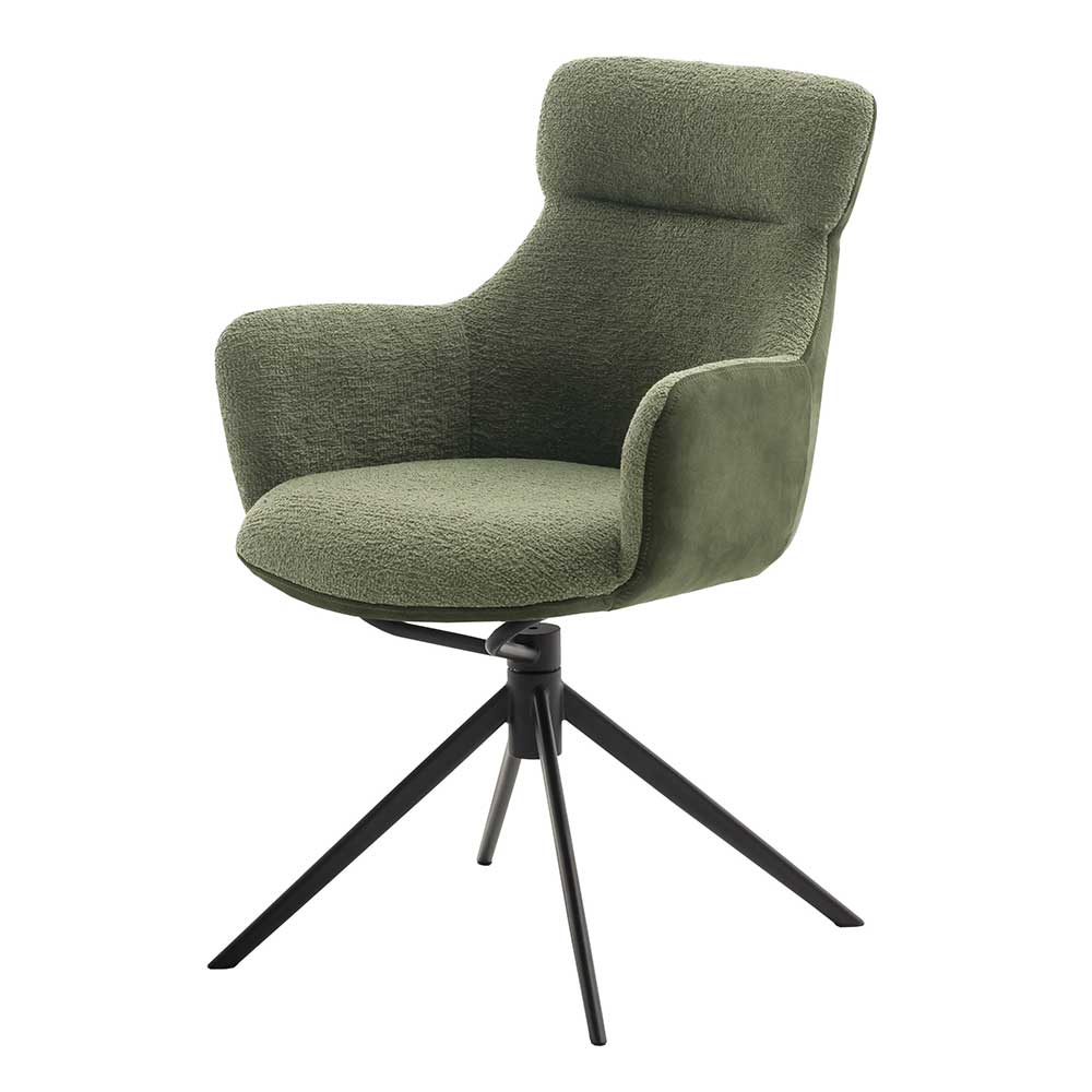 Esszimmer Stuhlsessel in Oliv Grün - Gregoriano (2er Set)