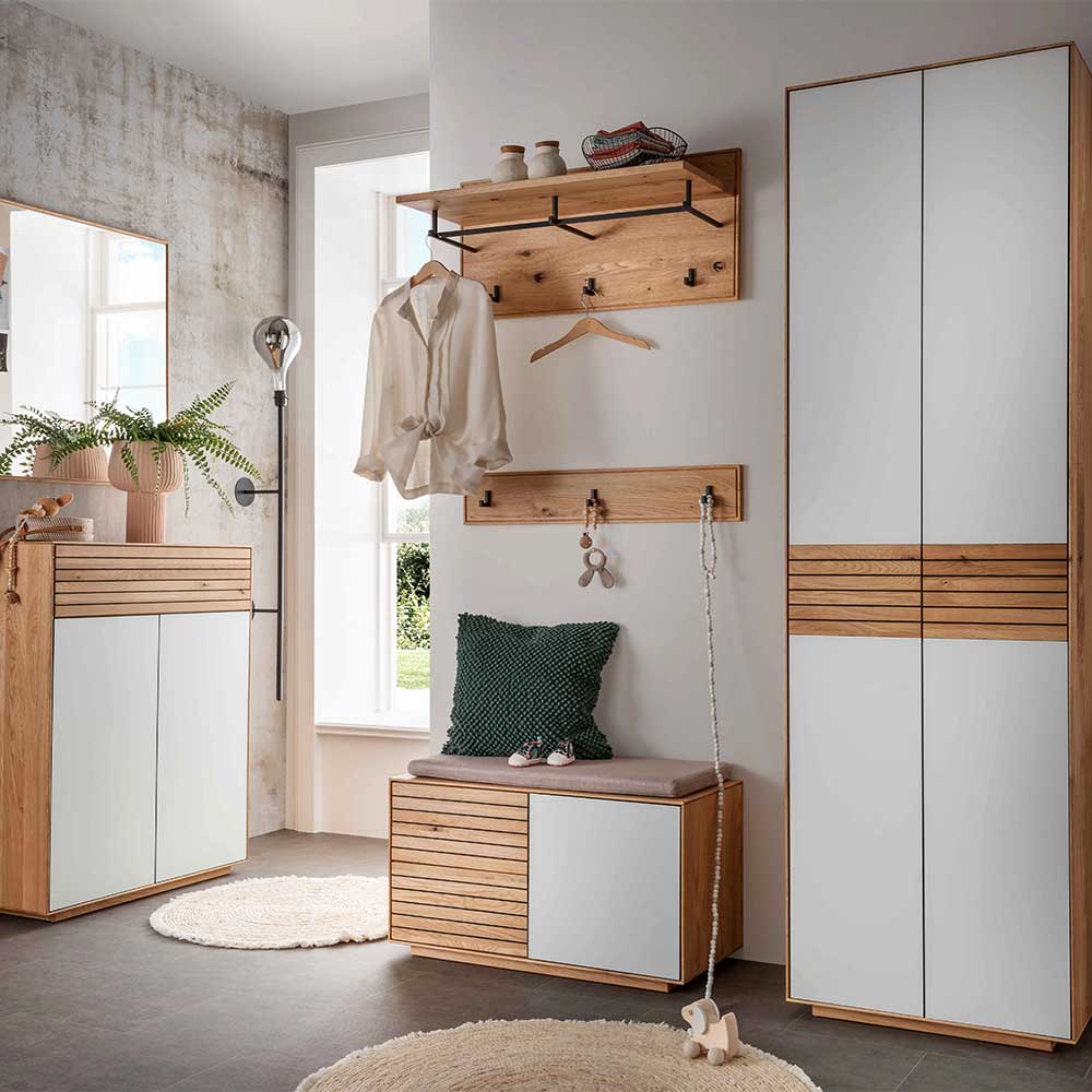 Garderobe Hakenleiste aus Asteiche Massivholz - Zonga
