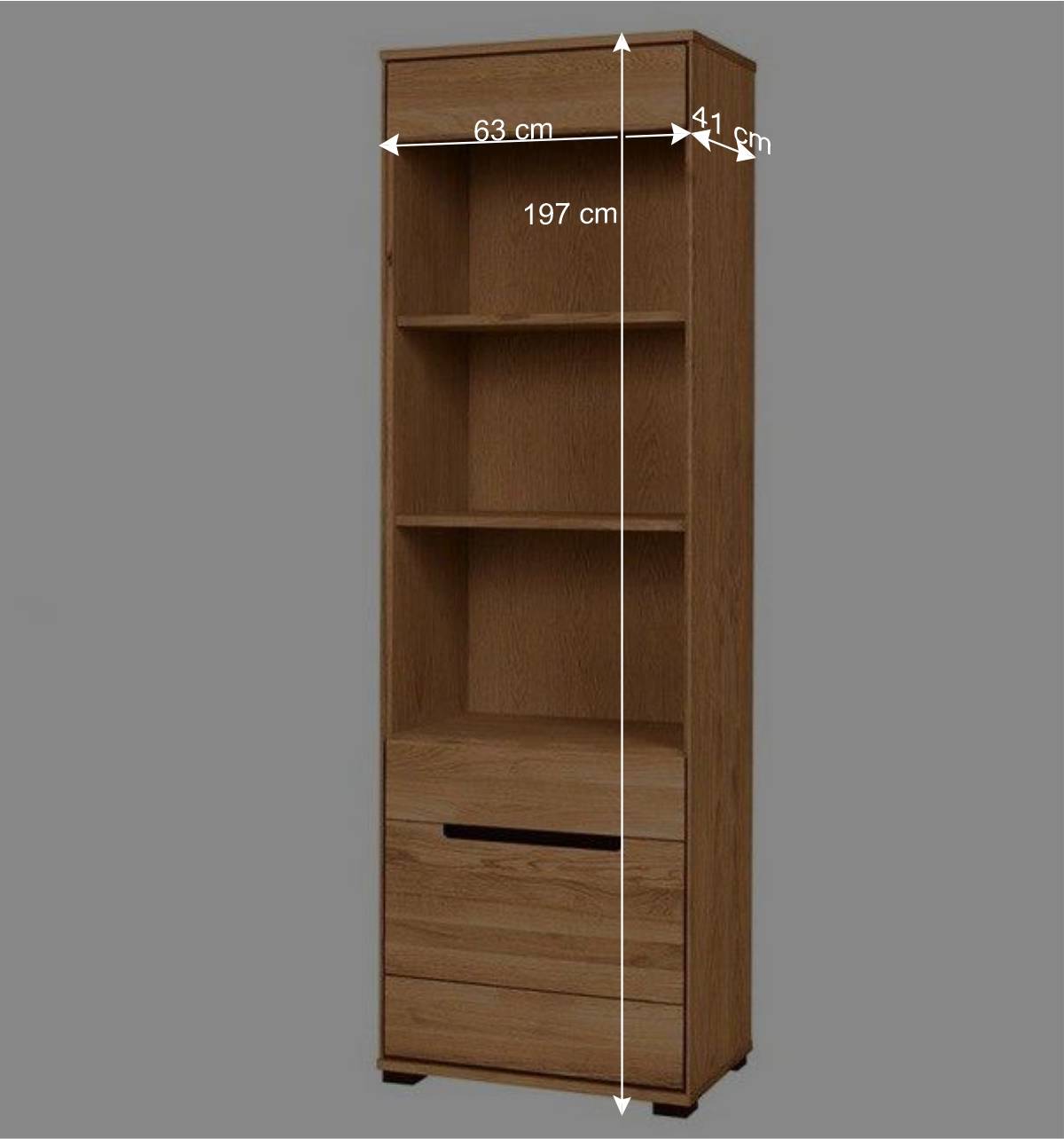 63x197x41 Wohnzimmer Regal mit 3 Fächern & Tür - Sennya