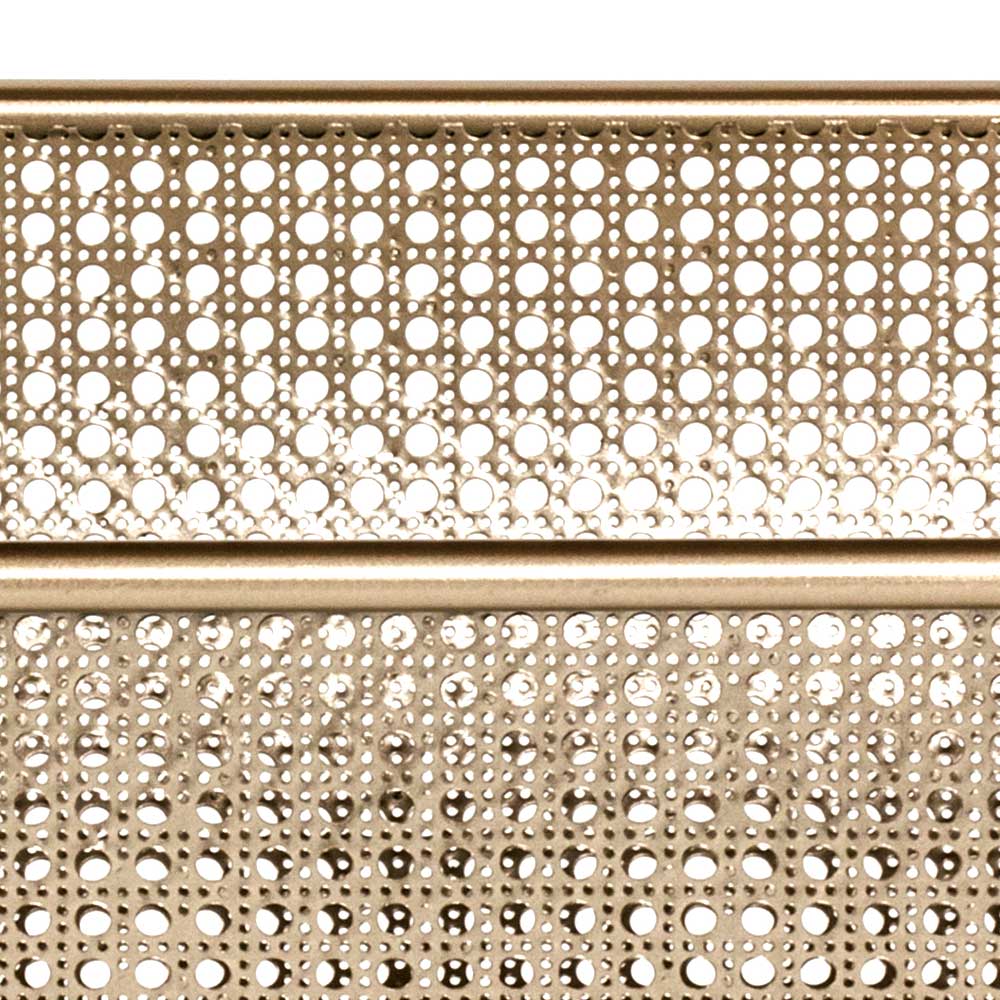 Beistelltisch mit Zeitungsablage aus Stahl in Gold - Furciano