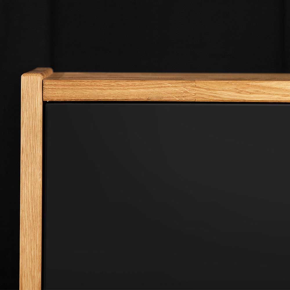 Design Wildeiche Bett & Nachttische - Olbysca (dreiteilig)
