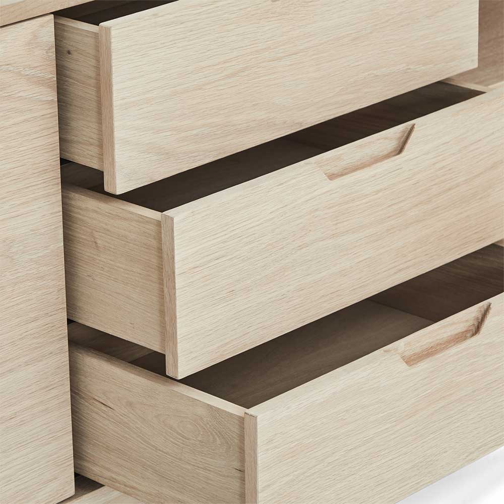 Scandi Chic Sideboard in Eiche Weiß - Rosanna