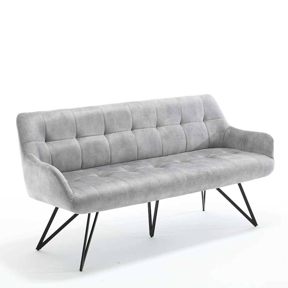 Esstisch Sofa in Grau Velours - Reymonda