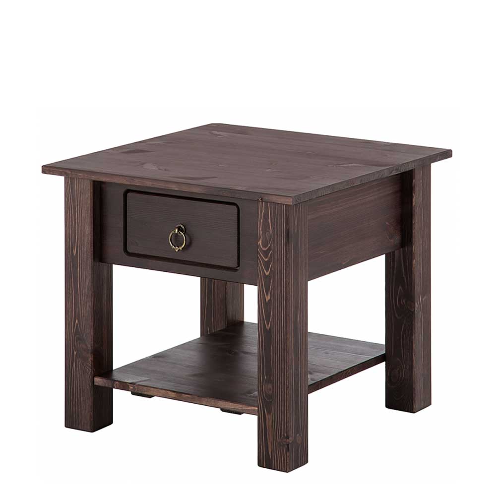 50x45x50 Kolonialstil Couchtisch in Dunkelbraun - Celestonia