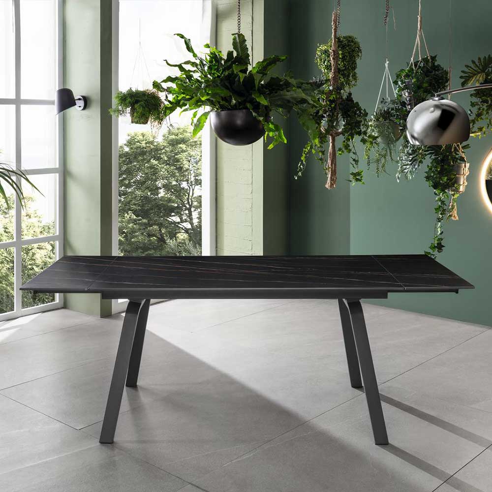 Tisch mit Steinplatte im Marmor Look Schwarz - Jula