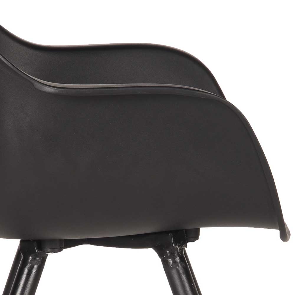 Esstisch Skandi Schalenstuhl in Schwarz - Curcay (2er Set)