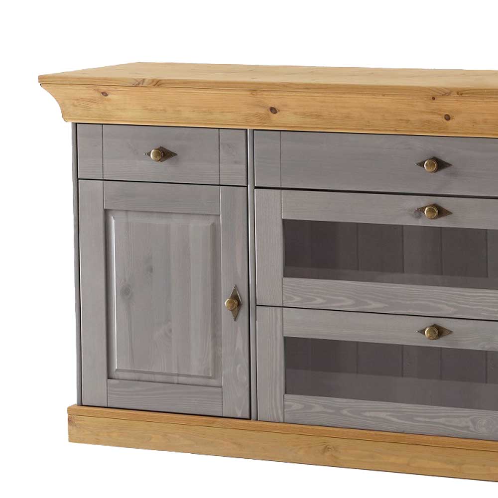 Sideboard Cempino in Grau Kiefer teilmassiv